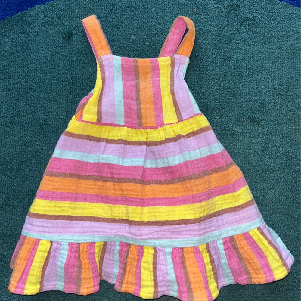 Striped Multicolor Sundress — Pink, Yellow, Orange